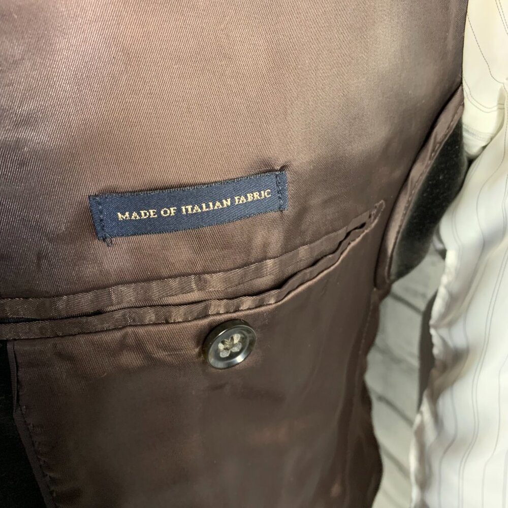 Banana Republic Velvet Blazer Sport Coat Mens 40S Black Tailored Fit Two Button - Picture 11 of 16